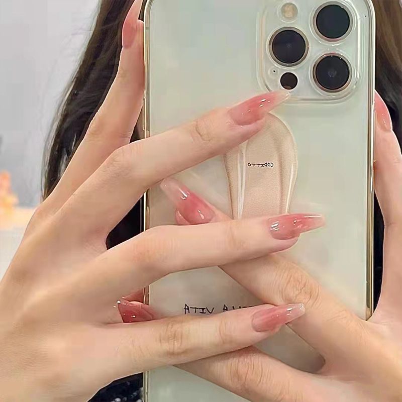 Ms.Miemie 24pcs Fake Nails Reusable Stick On Nails Press on Full Cover False Nail Tips with Jelly Stickers Makeup Accessorise view 3