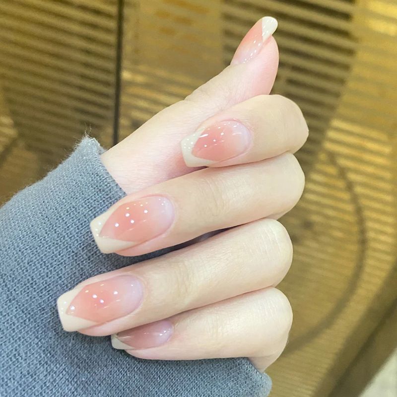 Ms.Miemie 24pcs Fake Nails Reusable Stick On Nails Press on Full Cover False Nail Tips with Jelly Stickers Makeup Accessorise view 3