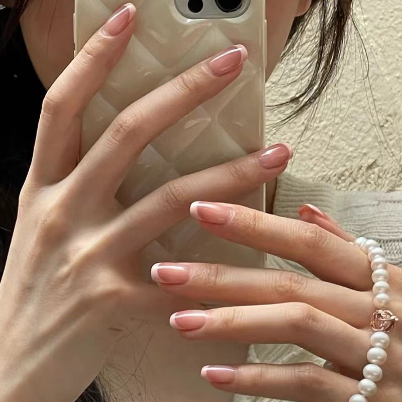 Ms.Miemie 24pcs Fake Nails Reusable Stick On Nails Press on Full Cover False Nail Tips with Jelly Stickers Makeup Accessorise view 3