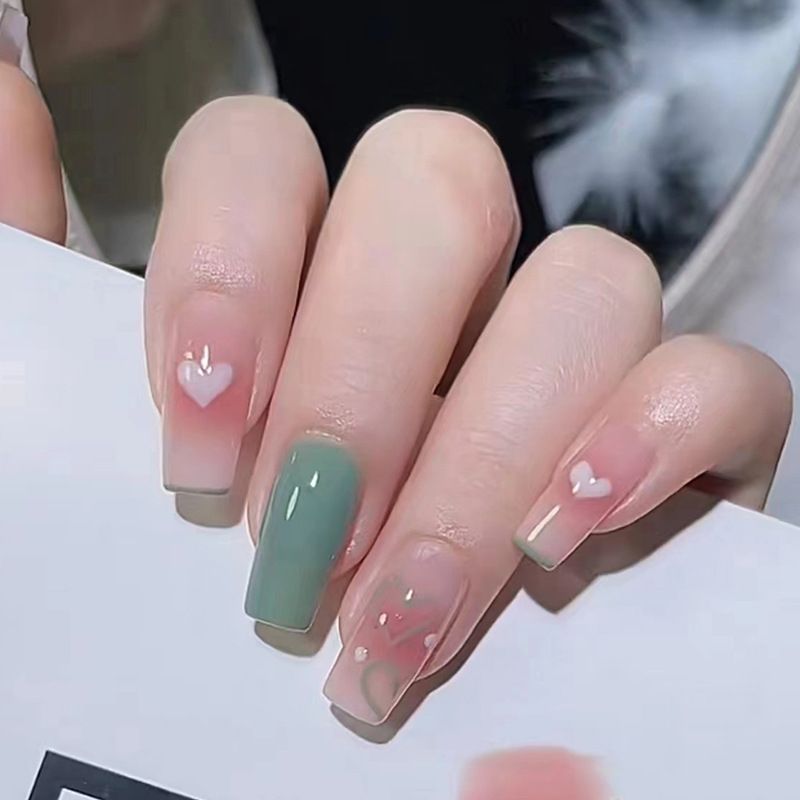 Ms.Miemie 24pcs Fake Nails Reusable Stick On Nails Press on Full Cover False Nail Tips with Jelly Stickers Makeup Accessorise view 5