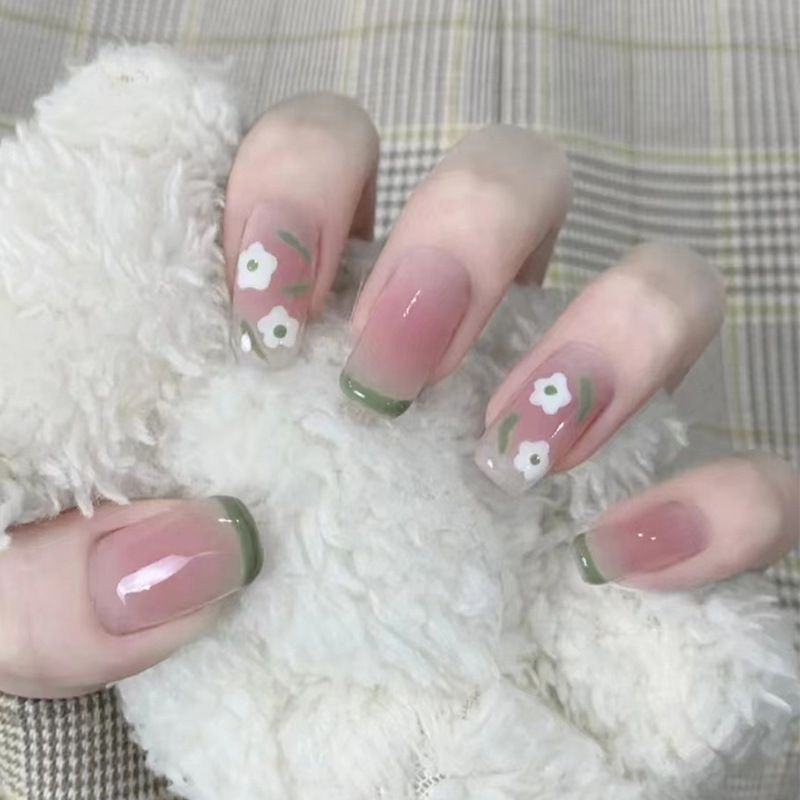 Ms.Miemie 24pcs Fake Nails Reusable Stick On Nails Press on Full Cover False Nail Tips with Jelly Stickers Makeup Accessorise view 3