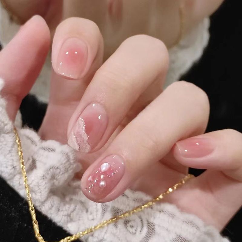 Ms.Miemie 24pcs Fake Nails Reusable Stick On Nails Press on Full Cover False Nail Tips with Jelly Stickers Makeup Accessorise view 2