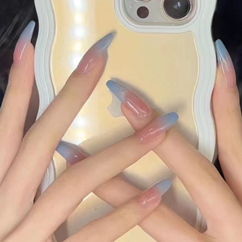 Ms.Miemie 24pcs Fake Nails Reusable Stick On Nails Press on Full Cover False Nail Tips with Jelly Stickers Makeup Accessorise view 3