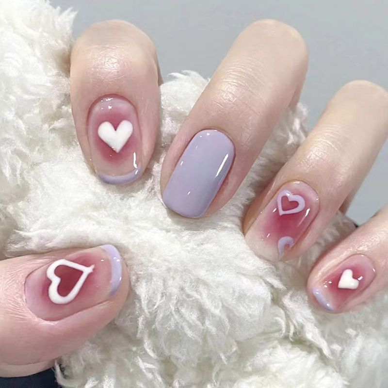 Ms.Miemie 24pcs Fake Nails Reusable Stick On Nails Press on Full Cover False Nail Tips with Jelly Stickers Makeup Accessorise view 4
