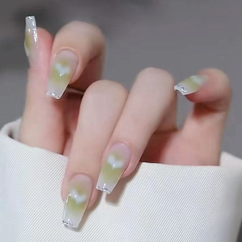 Ms.Miemie 24pcs Fake Nails Reusable Stick On Nails Press on Full Cover False Nail Tips with Jelly Stickers Makeup Accessorise view 2