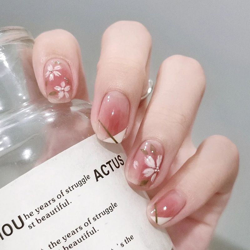 Ms.Miemie 24pcs Fake Nails Reusable Stick On Nails Press on Full Cover False Nail Tips with Jelly Stickers Makeup Accessorise view 4