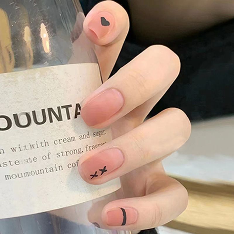 Ms.Miemie 24pcs Fake Nails Reusable Stick On Nails Press on Full Cover False Nail Tips with Jelly Stickers Makeup Accessorise view 3
