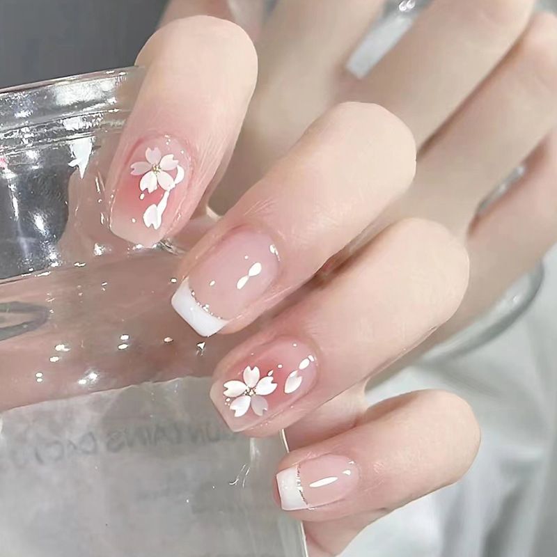 Ms.Miemie 24pcs Fake Nails Reusable Stick On Nails Press on Full Cover False Nail Tips with Jelly Stickers Makeup Accessorise view 5