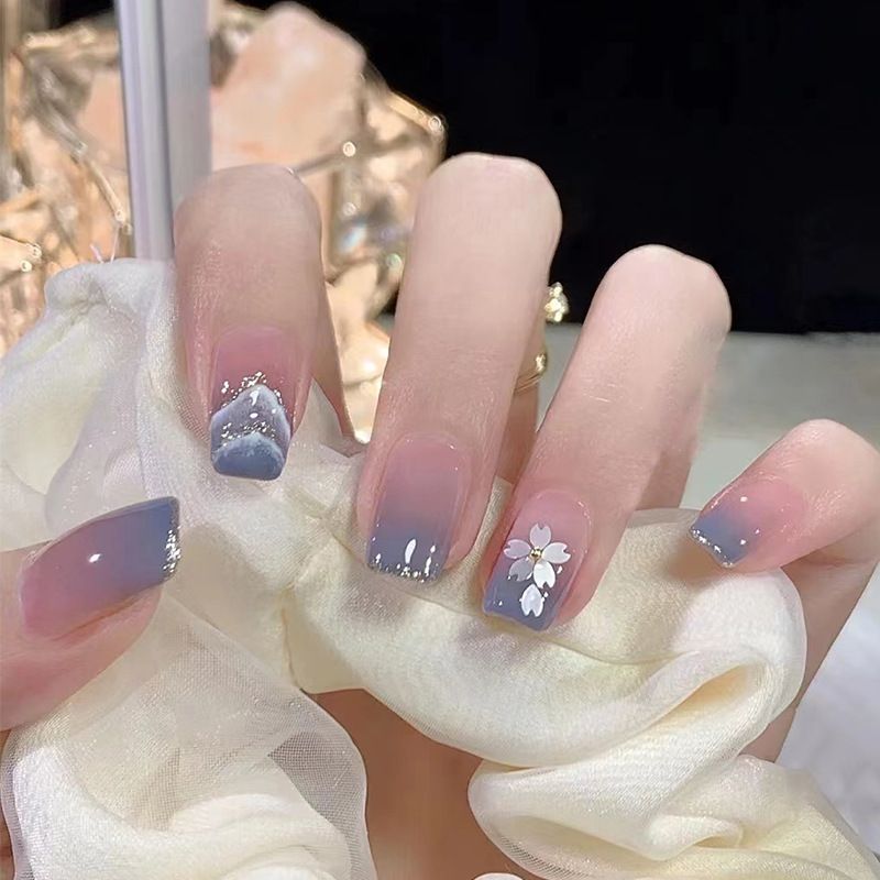 Ms.Miemie 24pcs Fake Nails Reusable Stick On Nails Press on Full Cover False Nail Tips with Jelly Stickers Makeup Accessorise view 2