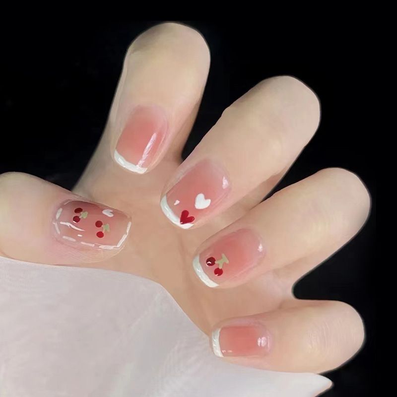 Ms.Miemie 24pcs Fake Nails Reusable Stick On Nails Press on Full Cover False Nail Tips with Jelly Stickers Makeup Accessorise view 4