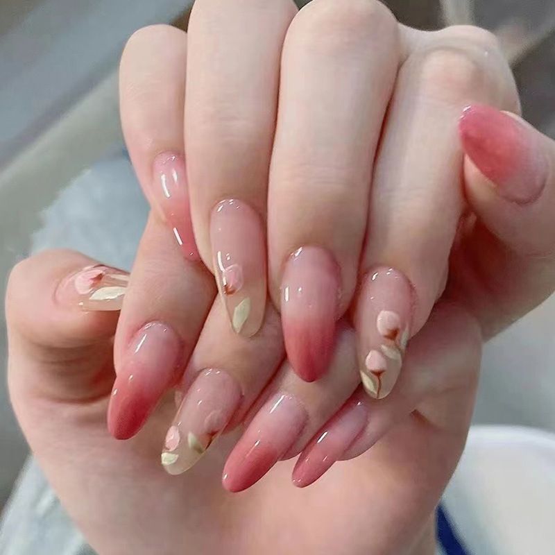 Ms.Miemie 24pcs Fake Nails Reusable Stick On Nails Press on Full Cover False Nail Tips with Jelly Stickers Makeup Accessorise view 5