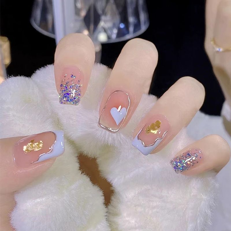 Ms.Miemie 24pcs Fake Nails Reusable Stick On Nails Press on Full Cover False Nail Tips with Jelly Stickers Makeup Accessorise view 5
