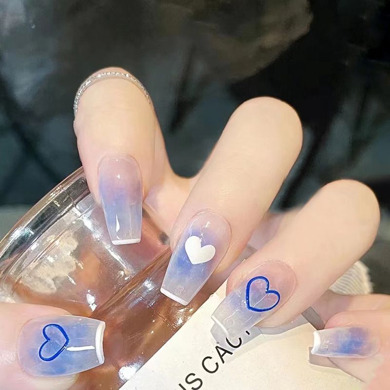 Ms.Miemie 24pcs Fake Nails Reusable Stick On Nails Press on Full Cover False Nail Tips with Jelly Stickers Makeup Accessorise view 3