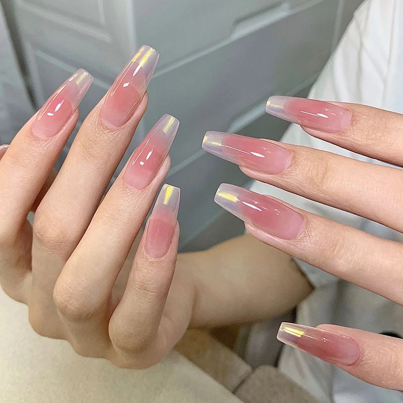 Ms.Miemie 24pcs Fake Nails Reusable Stick On Nails Press on Full Cover False Nail Tips with Jelly Stickers Makeup Accessorise view 4
