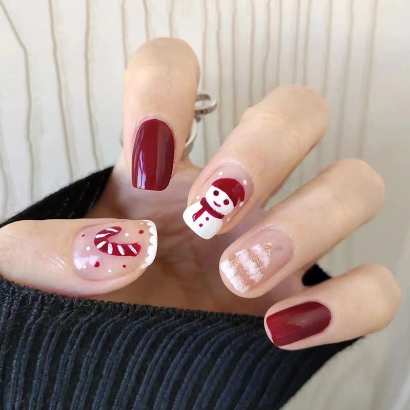 Ms.Miemie 24pcs Fake Nails Reusable Stick On Nails Press on Full Cover False Nail Tips with Jelly Stickers Makeup Accessorise view 2
