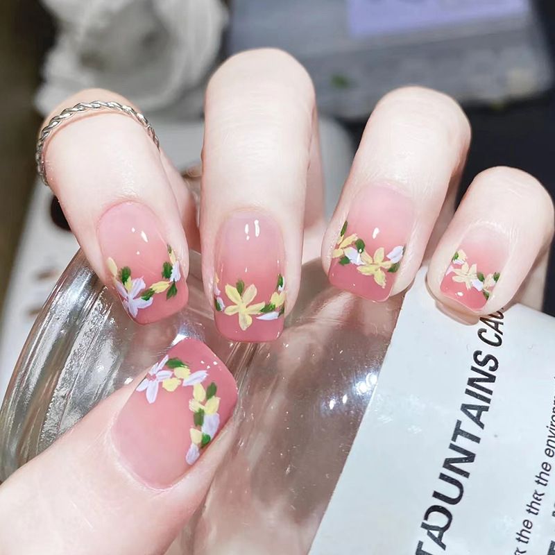 Ms.Miemie 24pcs Fake Nails Reusable Stick On Nails Press on Full Cover False Nail Tips with Jelly Stickers Makeup Accessorise view 5