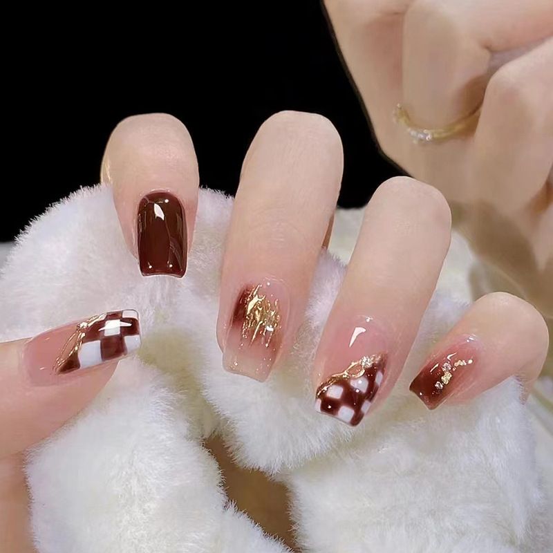 Ms.Miemie 24pcs Fake Nails Reusable Stick On Nails Press on Full Cover False Nail Tips with Jelly Stickers Makeup Accessorise view 4