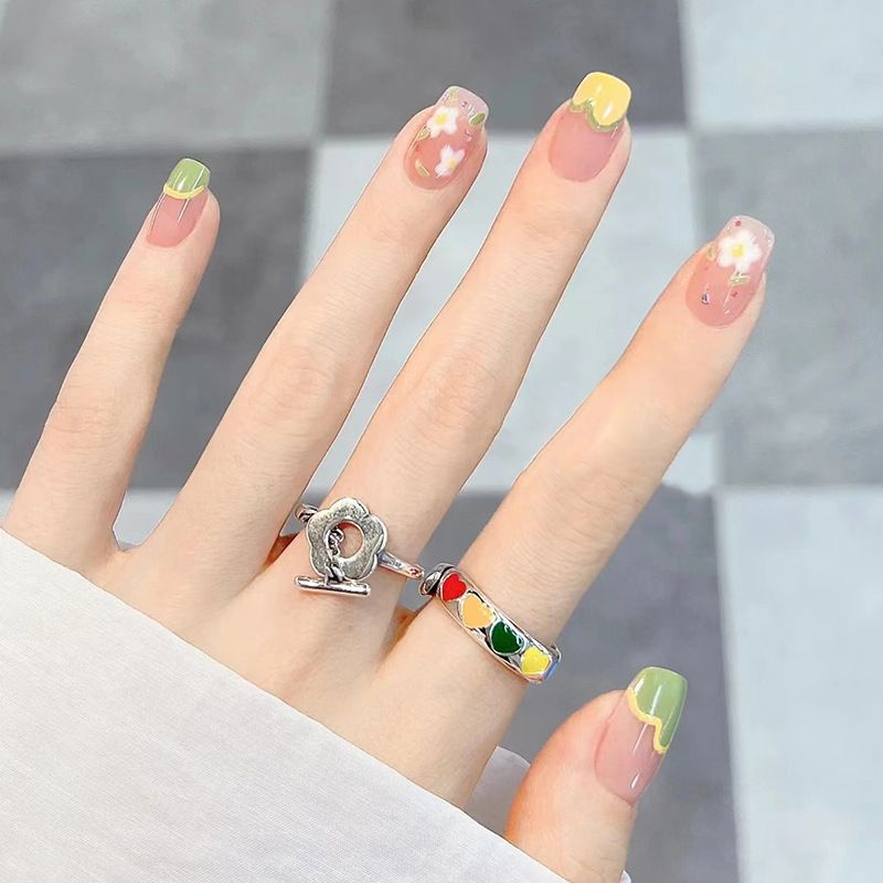 Ms.Miemie 24pcs Fake Nails Reusable Stick On Nails Press on Full Cover False Nail Tips with Jelly Stickers Makeup Accessorise view 5