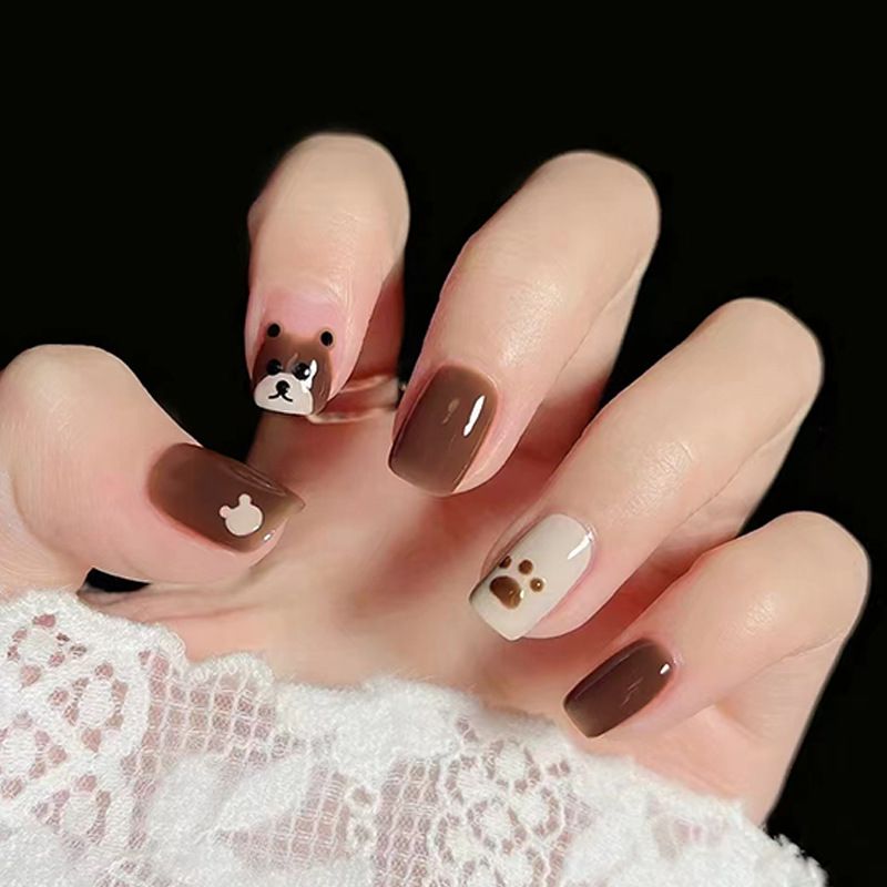 Ms.Miemie 24pcs Fake Nails Reusable Stick On Nails Press on Full Cover False Nail Tips with Jelly Stickers Makeup Accessorise view 2