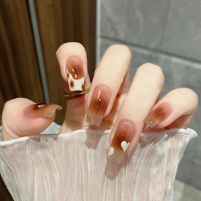 Ms.Miemie 24pcs Fake Nails Reusable Stick On Nails Press on Full Cover False Nail Tips with Jelly Stickers Makeup Accessorise view 5