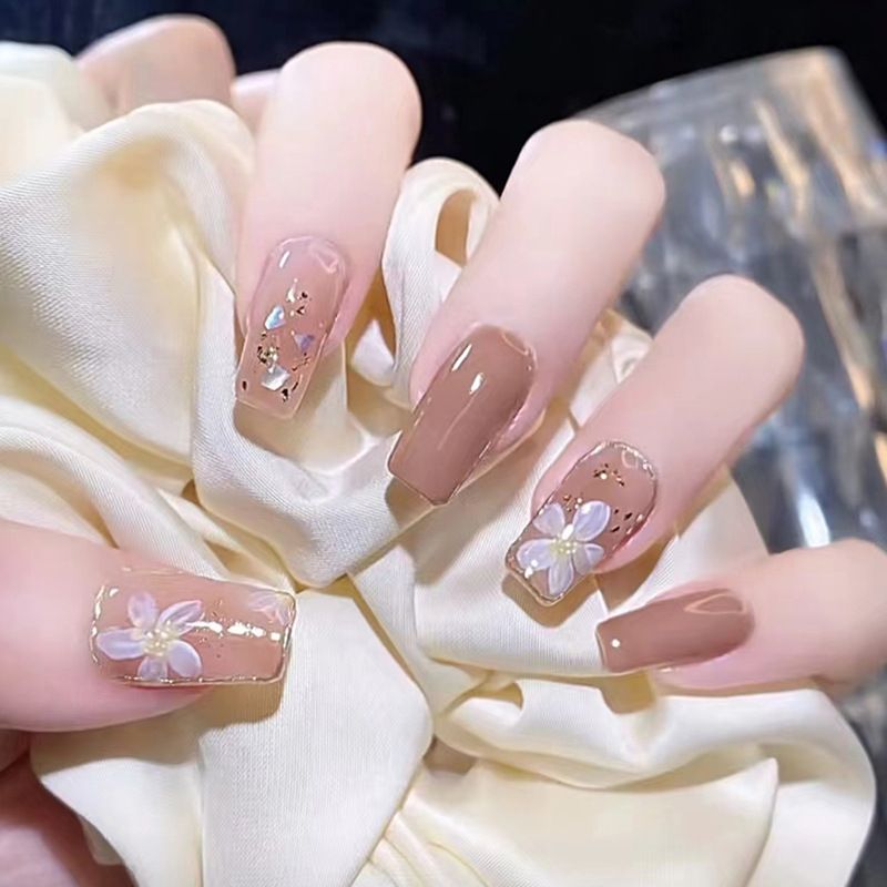 Ms.Miemie 24pcs Fake Nails Reusable Stick On Nails Press on Full Cover False Nail Tips with Jelly Stickers Makeup Accessorise view 3