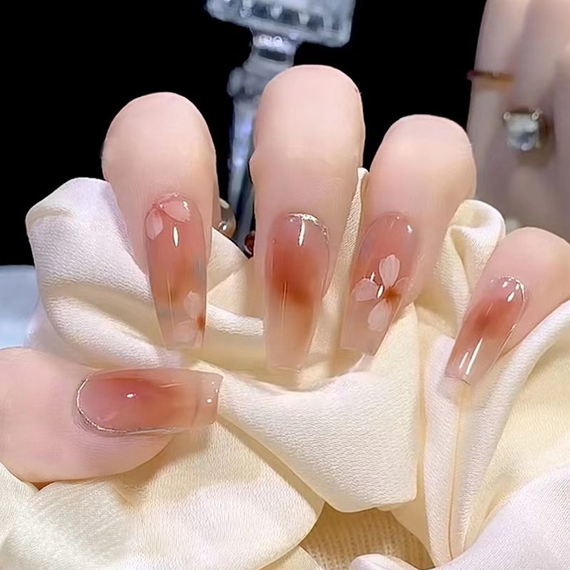 Ms.Miemie 24pcs Fake Nails Reusable Stick On Nails Press on Full Cover False Nail Tips with Jelly Stickers Makeup Accessorise view 5