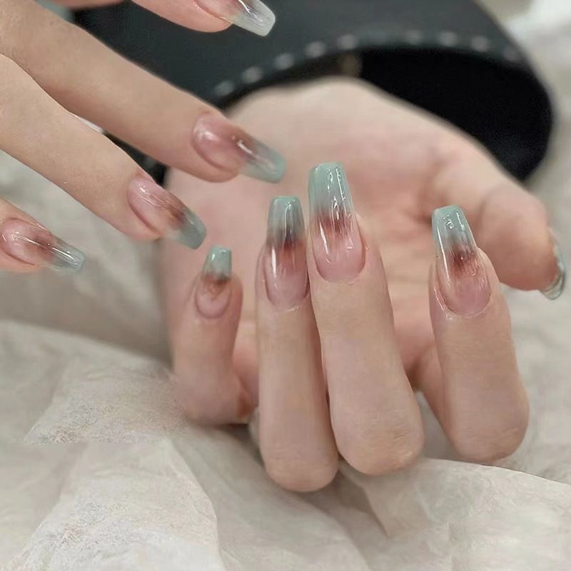 Ms.Miemie 24pcs Fake Nails Reusable Stick On Nails Press on Full Cover False Nail Tips with Jelly Stickers Makeup Accessorise view 2