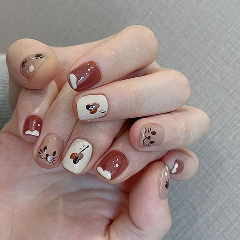 Ms.Miemie 24pcs Fake Nails Reusable Stick On Nails Press on Full Cover False Nail Tips with Jelly Stickers Makeup Accessorise view 5