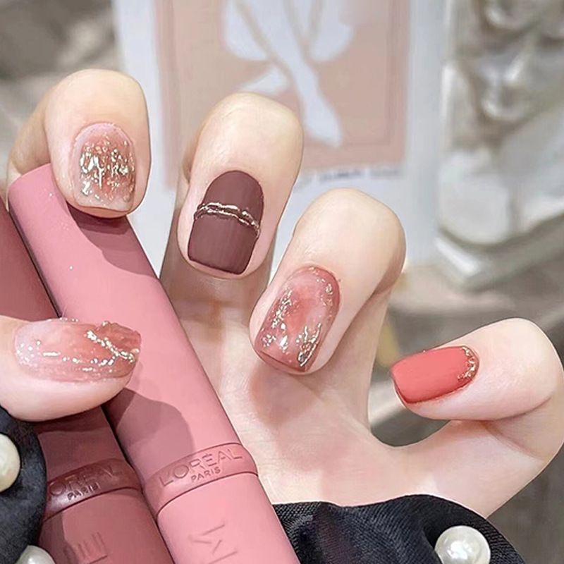 Ms.Miemie 24pcs Fake Nails Reusable Stick On Nails Press on Full Cover False Nail Tips with Jelly Stickers Makeup Accessorise view 4