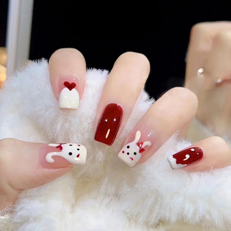 Ms.Miemie 24pcs Fake Nails Reusable Stick On Nails Press on Full Cover False Nail Tips with Jelly Stickers Makeup Accessorise view 5