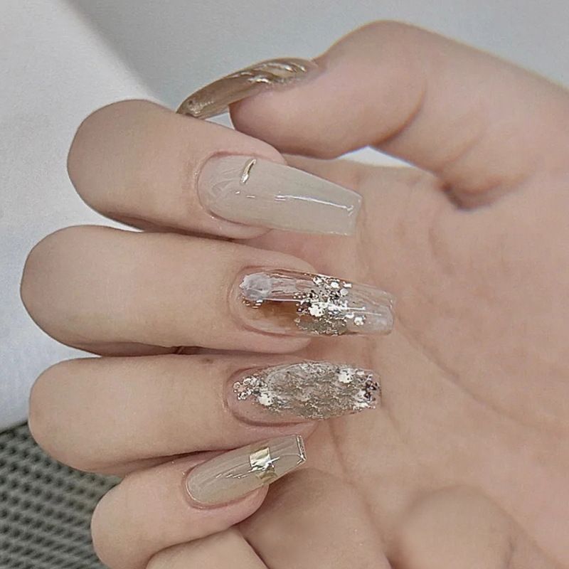 Ms.Miemie 24pcs Fake Nails Reusable Stick On Nails Press on Full Cover False Nail Tips with Jelly Stickers Makeup Accessorise view 4