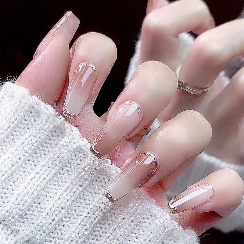 Ms.Miemie 24pcs Fake Nails Reusable Stick On Nails Press on Full Cover False Nail Tips with Jelly Stickers Makeup Accessorise view 4