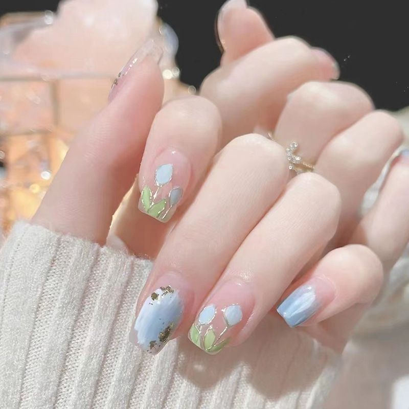 Ms.Miemie 24pcs Fake Nails Reusable Stick On Nails Press on Full Cover False Nail Tips with Jelly Stickers Makeup Accessorise view 2