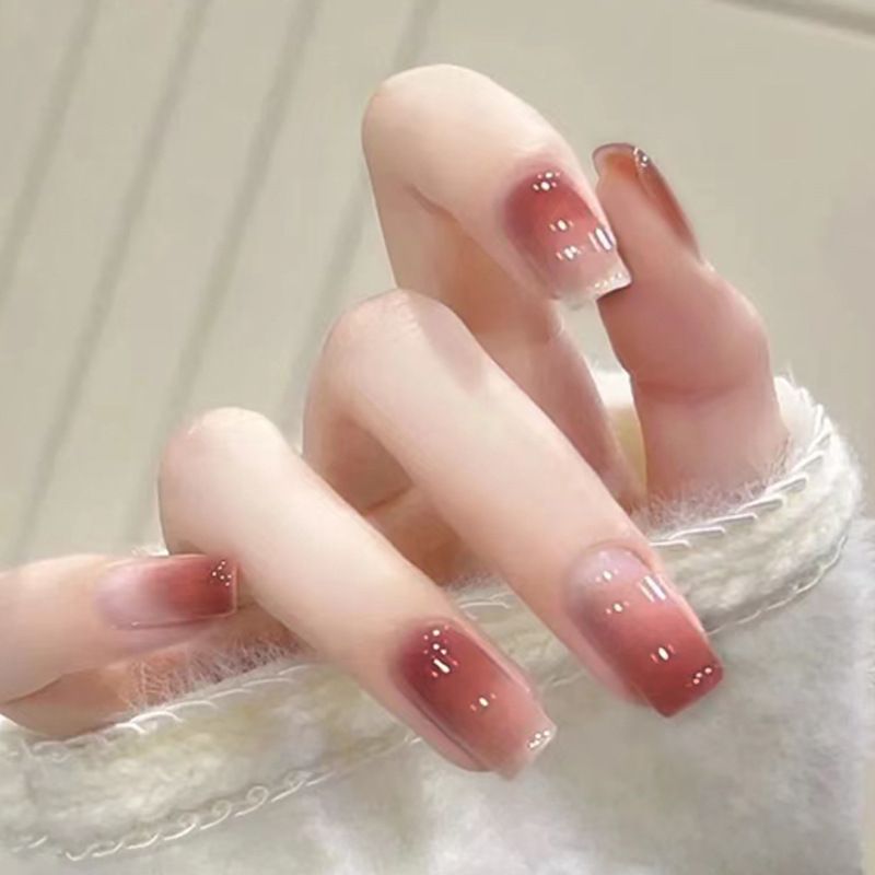 Ms.Miemie 24pcs Fake Nails Reusable Stick On Nails Press on Full Cover False Nail Tips with Jelly Stickers Makeup Accessorise view 3