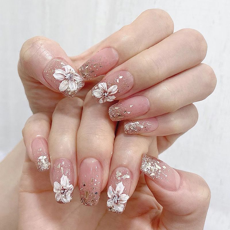 Ms.Miemie 24pcs Fake Nails Reusable Stick On Nails Press on Full Cover False Nail Tips with Jelly Stickers Makeup Accessorise view 5