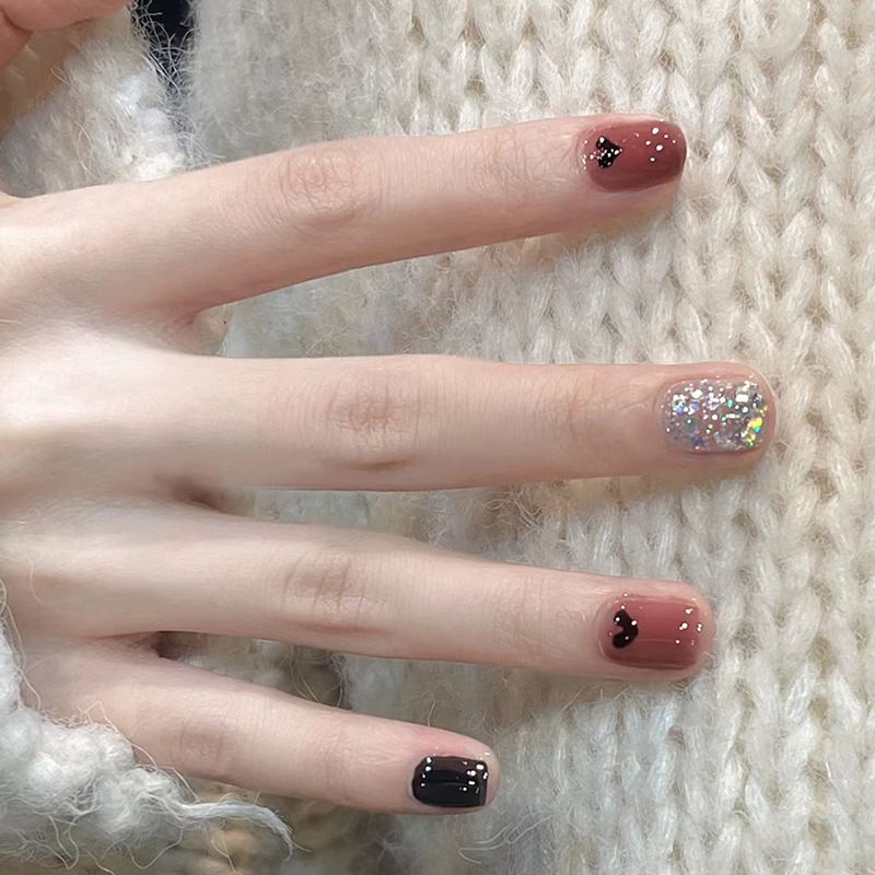 Ms.Miemie 24pcs Fake Nails Reusable Stick On Nails Press on Full Cover False Nail Tips with Jelly Stickers Makeup Accessorise view 2
