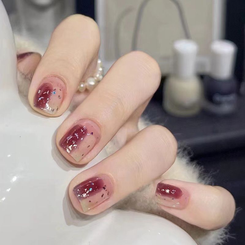 Ms.Miemie 24pcs Fake Nails Reusable Stick On Nails Press on Full Cover False Nail Tips with Jelly Stickers Makeup Accessorise view 3