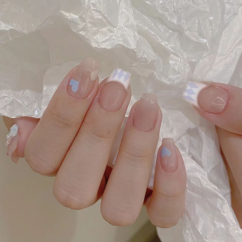 Ms.Miemie 24pcs Fake Nails Reusable Stick On Nails Press on Full Cover False Nail Tips with Jelly Stickers Makeup Accessorise view 5