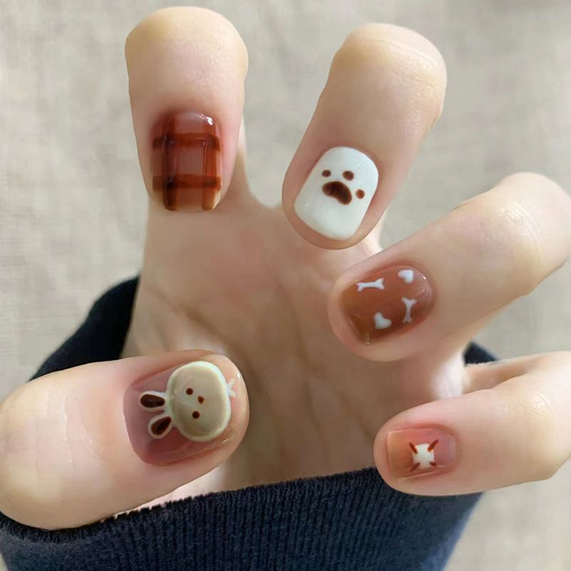 Ms.Miemie 24pcs Fake Nails Reusable Stick On Nails Press on Full Cover False Nail Tips with Jelly Stickers Makeup Accessorise view 5
