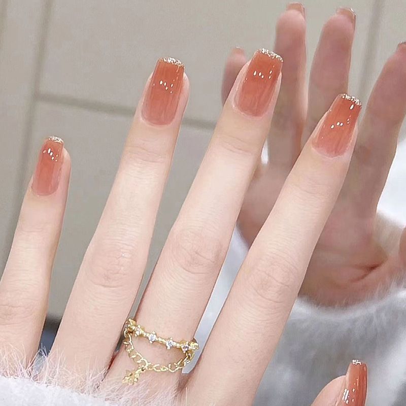 Ms.Miemie 24pcs Fake Nails Reusable Stick On Nails Press on Full Cover False Nail Tips with Jelly Stickers Makeup Accessorise view 4