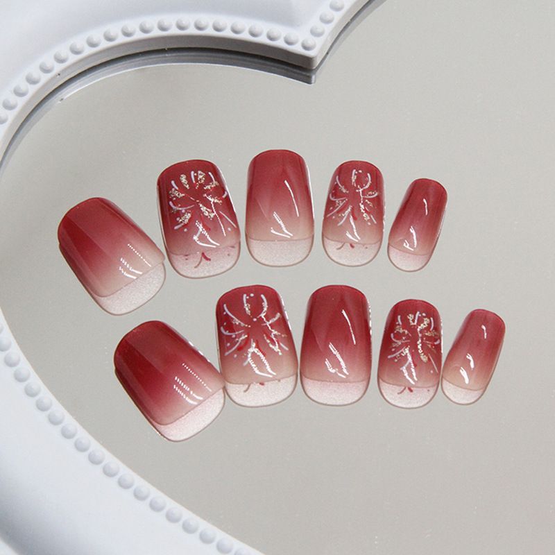 Ms.Miemie 24pcs Fake Nails Reusable Stick On Nails Press on Full Cover False Nail Tips with Jelly Stickers Makeup Accessorise view 4