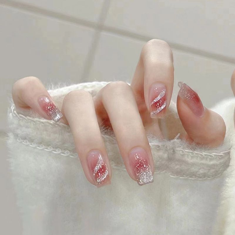 Ms.Miemie 24pcs Fake Nails Reusable Stick On Nails Press on Full Cover False Nail Tips with Jelly Stickers Makeup Accessorise view 5