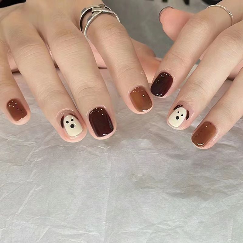 Ms.Miemie 24pcs Fake Nails Reusable Stick On Nails Press on Full Cover False Nail Tips with Jelly Stickers Makeup Accessorise view 3
