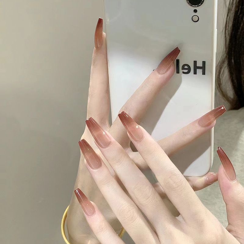 Ms.Miemie 24pcs Fake Nails Reusable Stick On Nails Press on Full Cover False Nail Tips with Jelly Stickers Makeup Accessorise view 4
