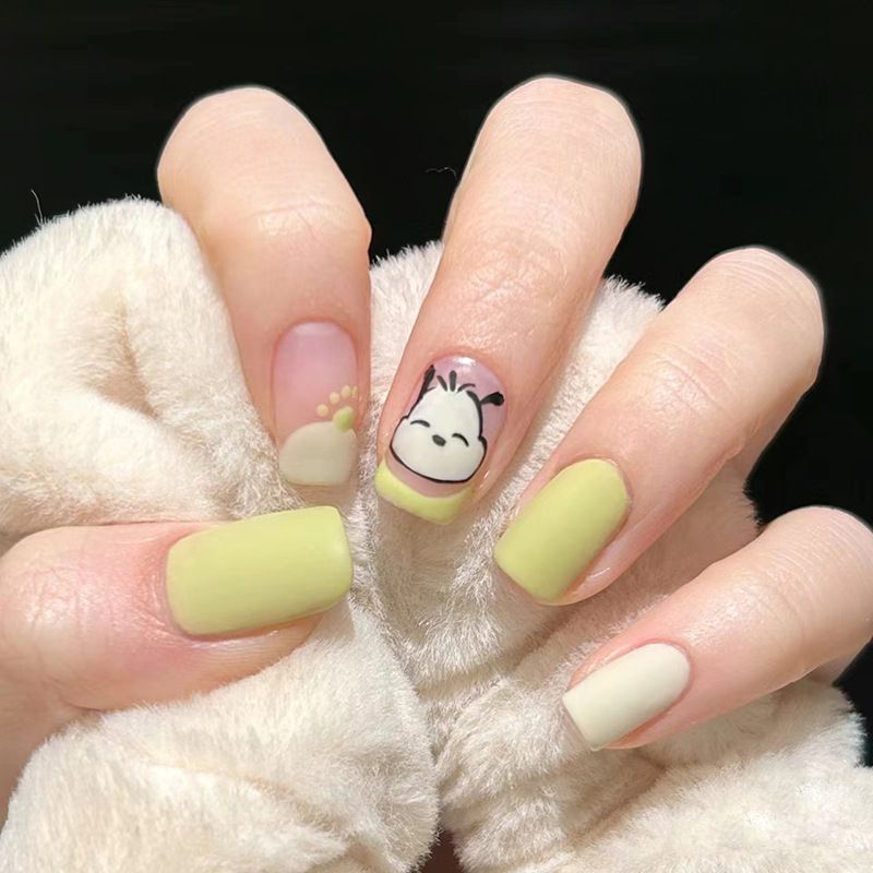 Ms.Miemie 24pcs Fake Nails Reusable Stick On Nails Press on Full Cover False Nail Tips with Jelly Stickers Makeup Accessorise view 2