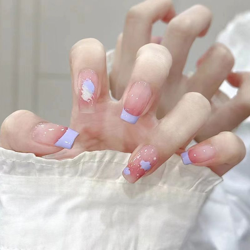 Ms.Miemie 24pcs Fake Nails Reusable Stick On Nails Press on Full Cover False Nail Tips with Jelly Stickers Makeup Accessorise view 4