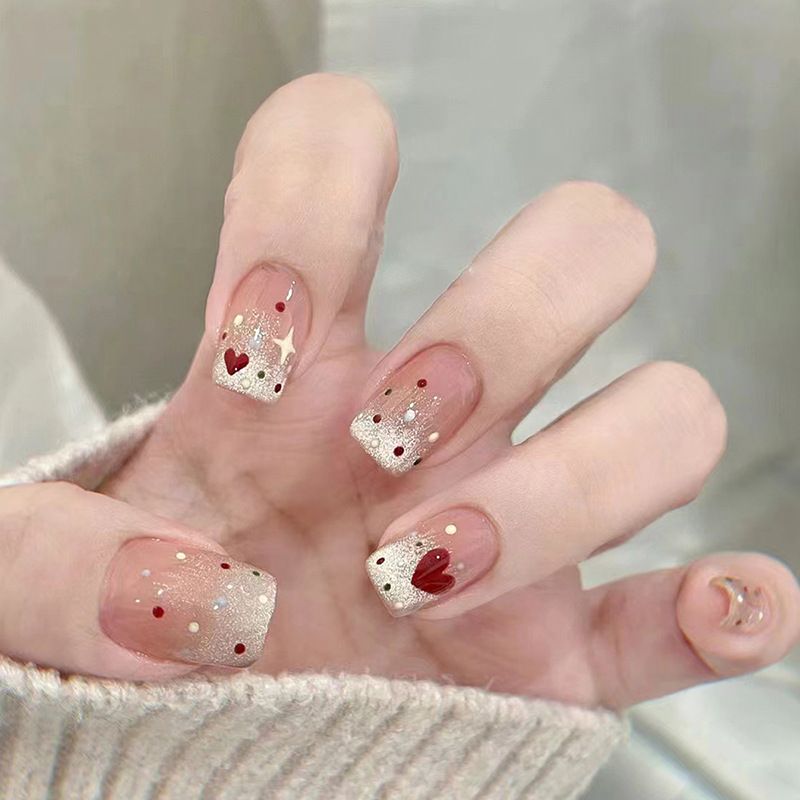 Ms.Miemie 24pcs Fake Nails Reusable Stick On Nails Press on Full Cover False Nail Tips with Jelly Stickers Makeup Accessorise view 5