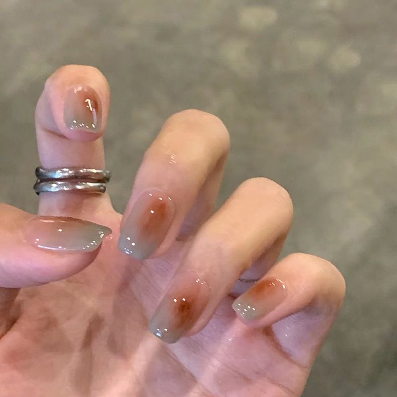 Ms.Miemie 24pcs Fake Nails Reusable Stick On Nails Press on Full Cover False Nail Tips with Jelly Stickers Makeup Accessorise view 4