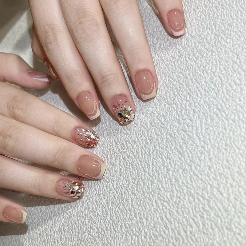 Ms.Miemie 24pcs Fake Nails Reusable Stick On Nails Press on Full Cover False Nail Tips with Jelly Stickers Makeup Accessorise view 4