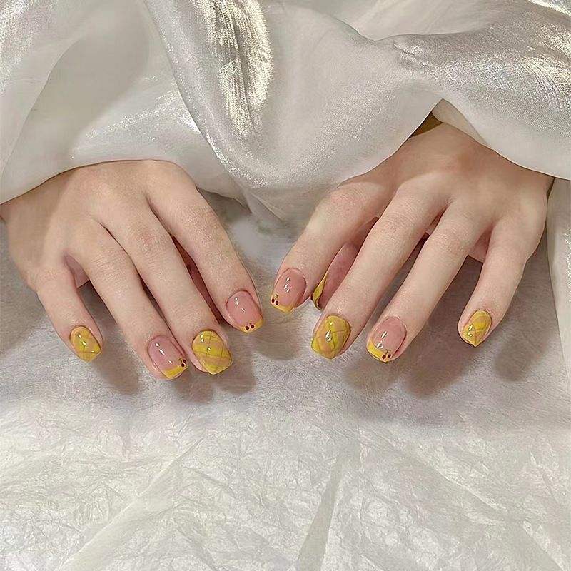 Ms.Miemie 24pcs Fake Nails Reusable Stick On Nails Press on Full Cover False Nail Tips with Jelly Stickers Makeup Accessorise view 2